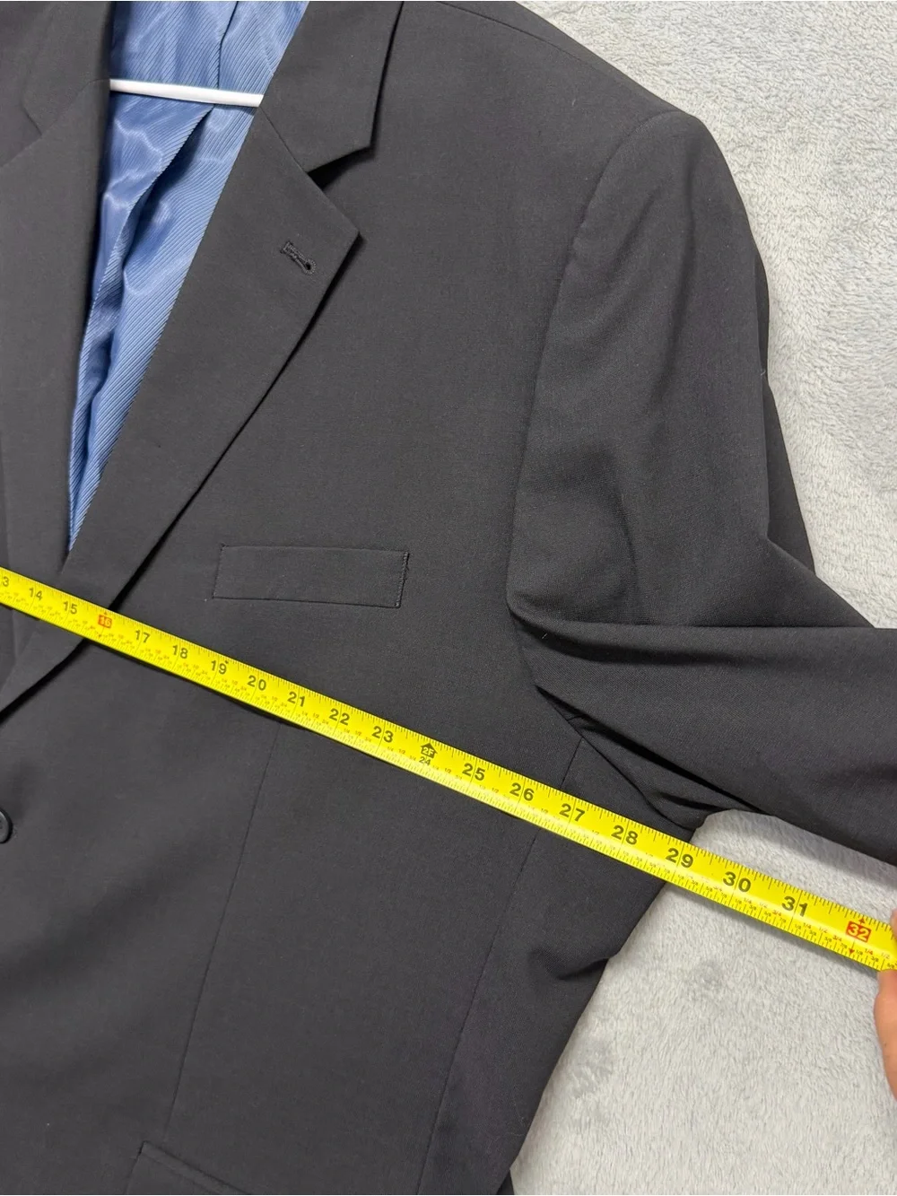Oak Hill Black Blazer Sport Coat 2-Button Stretch Wool Blend Men’s 54L Long